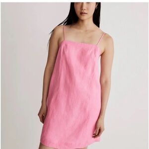 Madewell Pink Linen Mini Dress